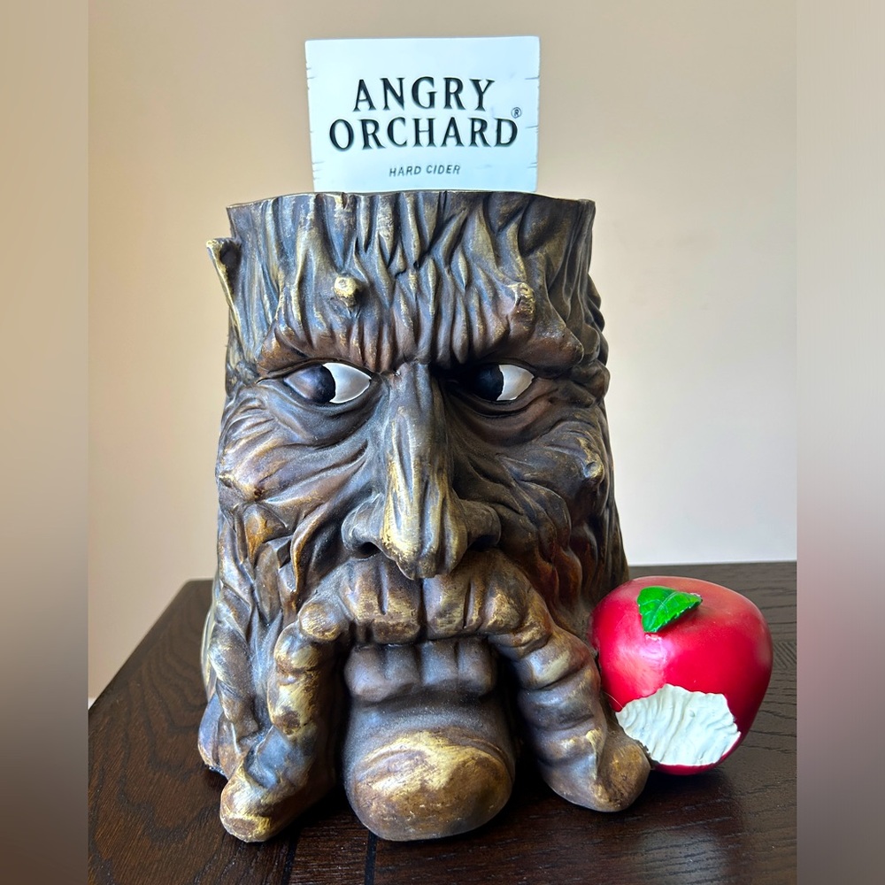 Angry Orchard Hard Cider Beer Tree Store Display Man Cave Tip Candy Jar Planter